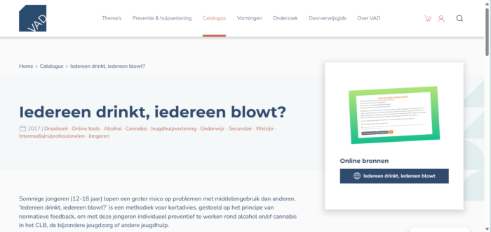 Informatie over goedkeuring van anderen Iedereen drinkt iedereen blowt