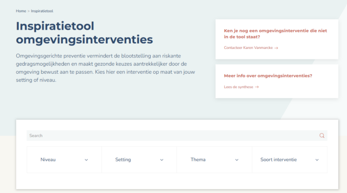 Structurele aanpassingen inspiratietool omgevingsinterventies