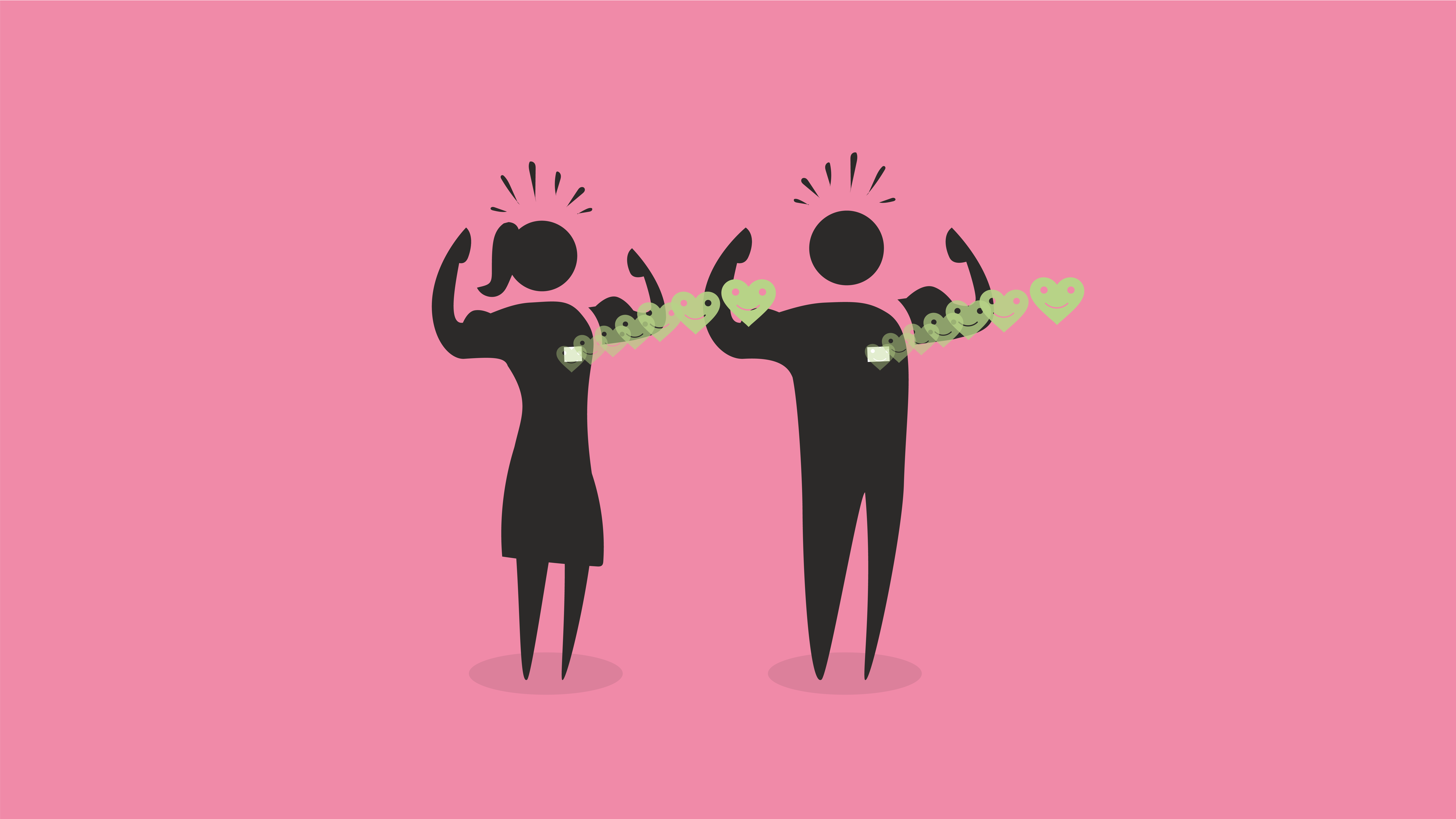 Sterk personeel met hartjes 01